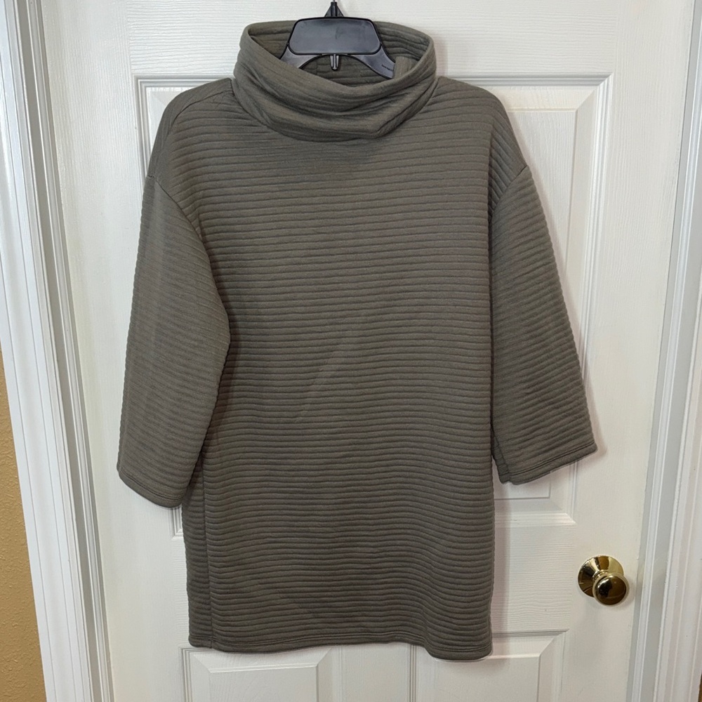 Zara mock turtleneck ribbed soft tunic dress